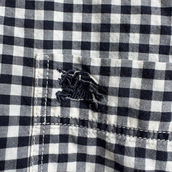 Burberry Men Black White Nova Check Button Down Classic Career Shirt Size Large - Picture 2 of 6